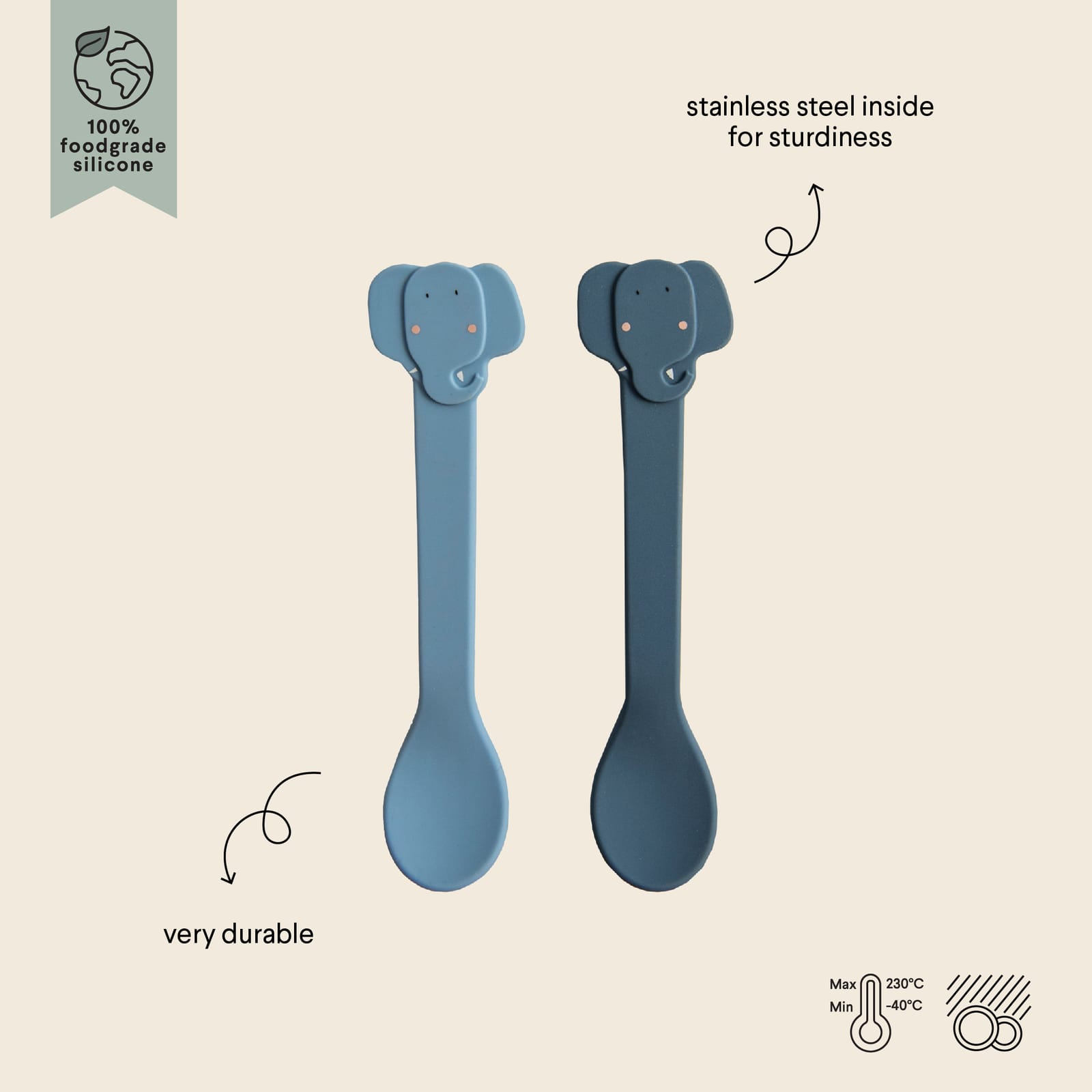 Silicone Spoon 2-Pack – Mrs Elephant