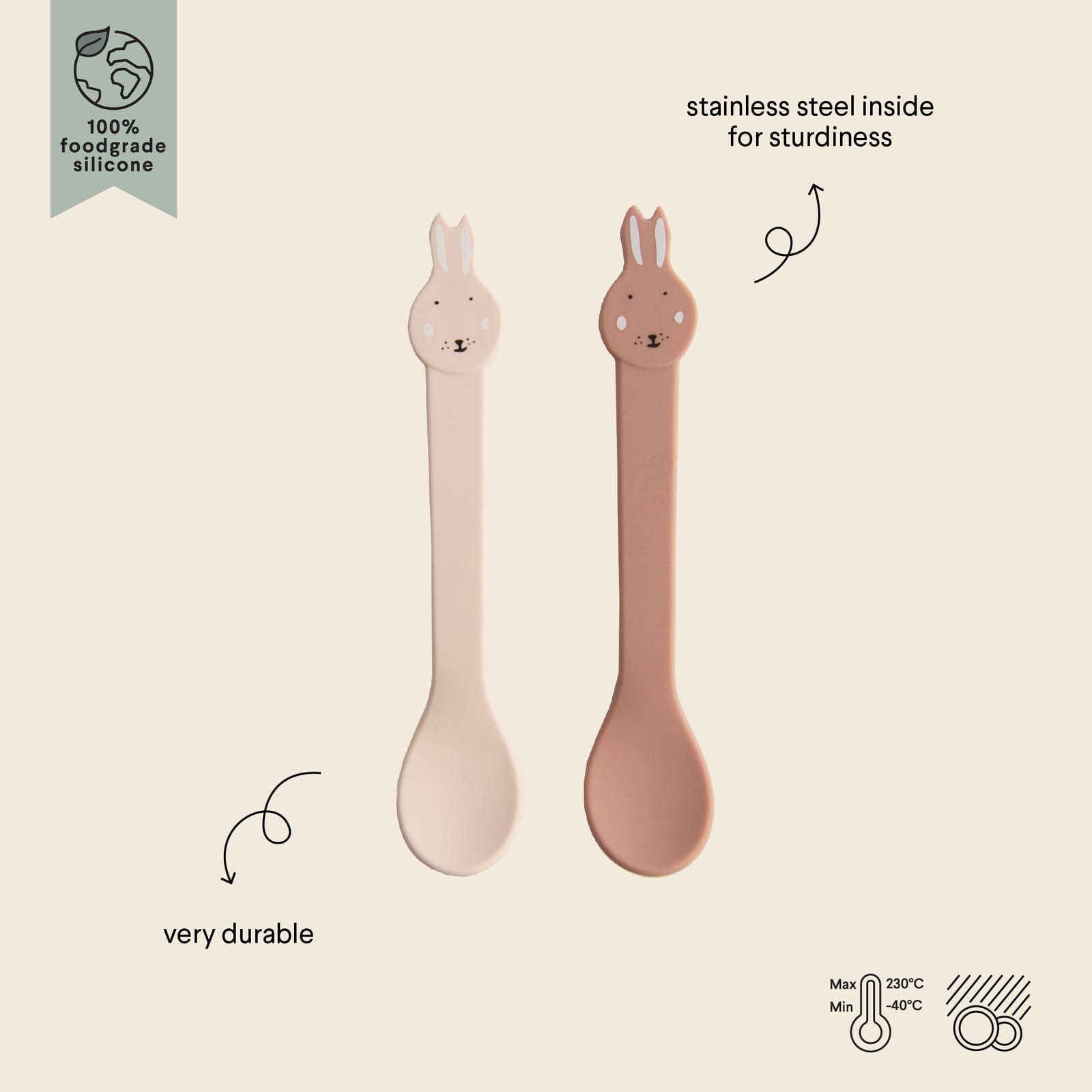 Silicone Spoon 2-Pack – Mrs Rabbit