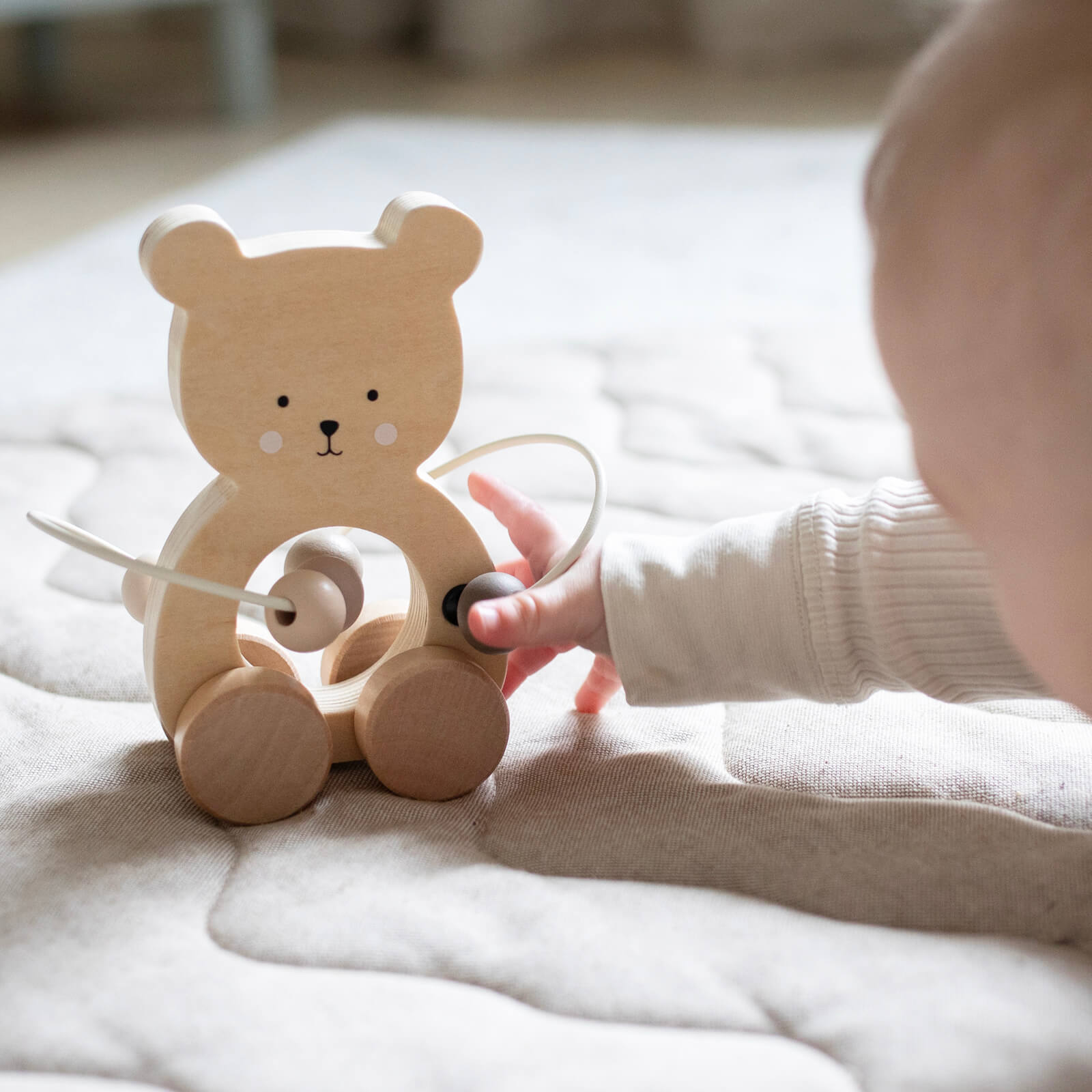 Push Teddy with Bead Maze – Nature