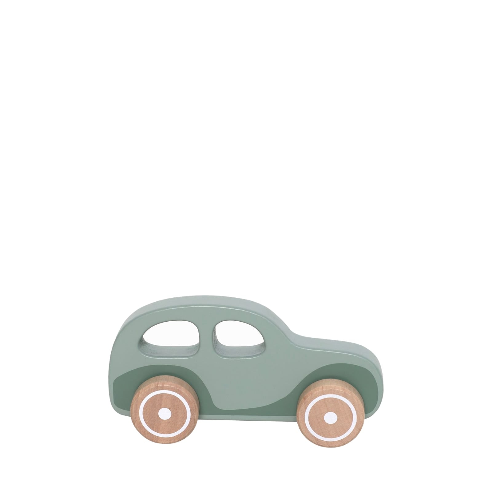 Wooden Push Retro Family Car