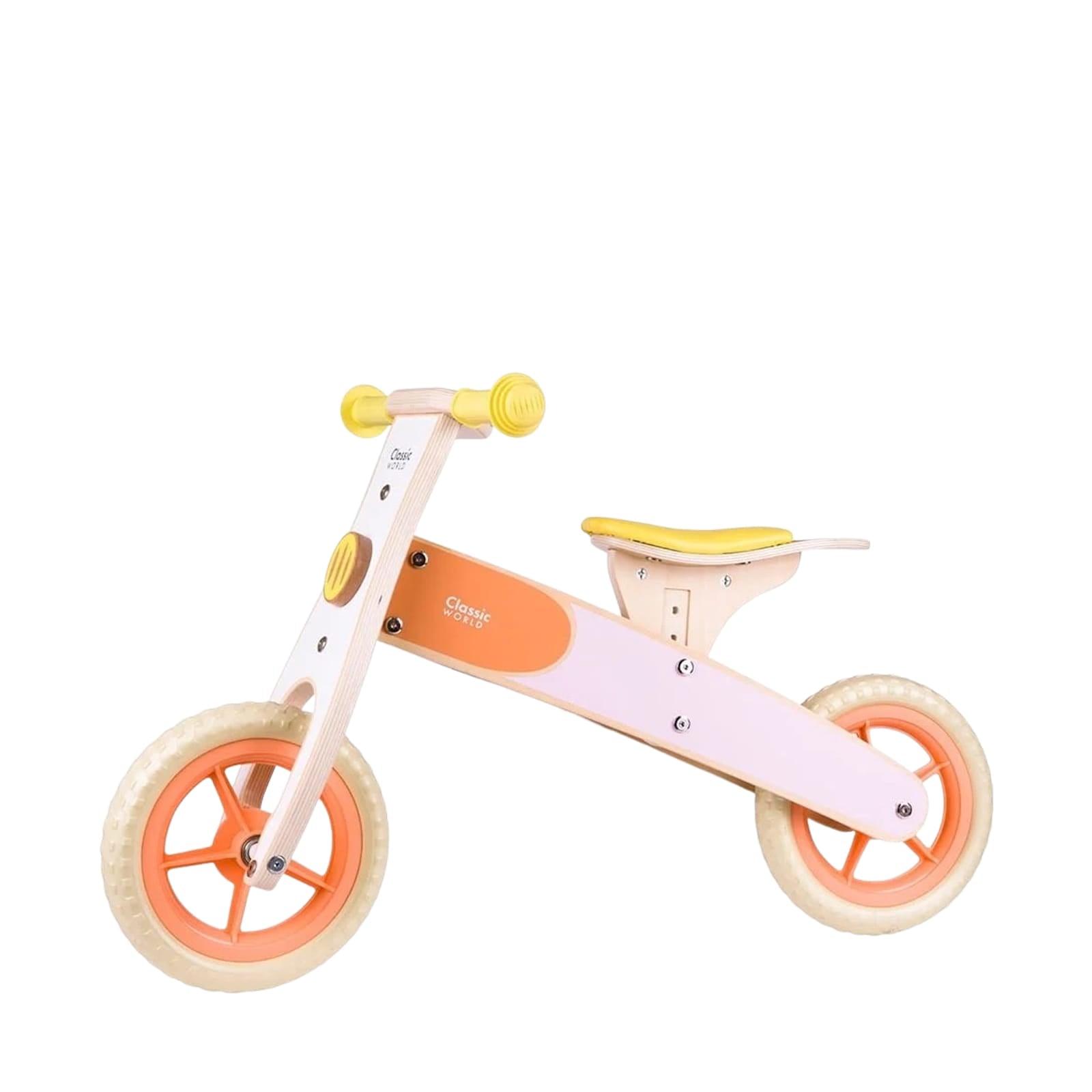 Wooden Balance Bike – Pink Orange