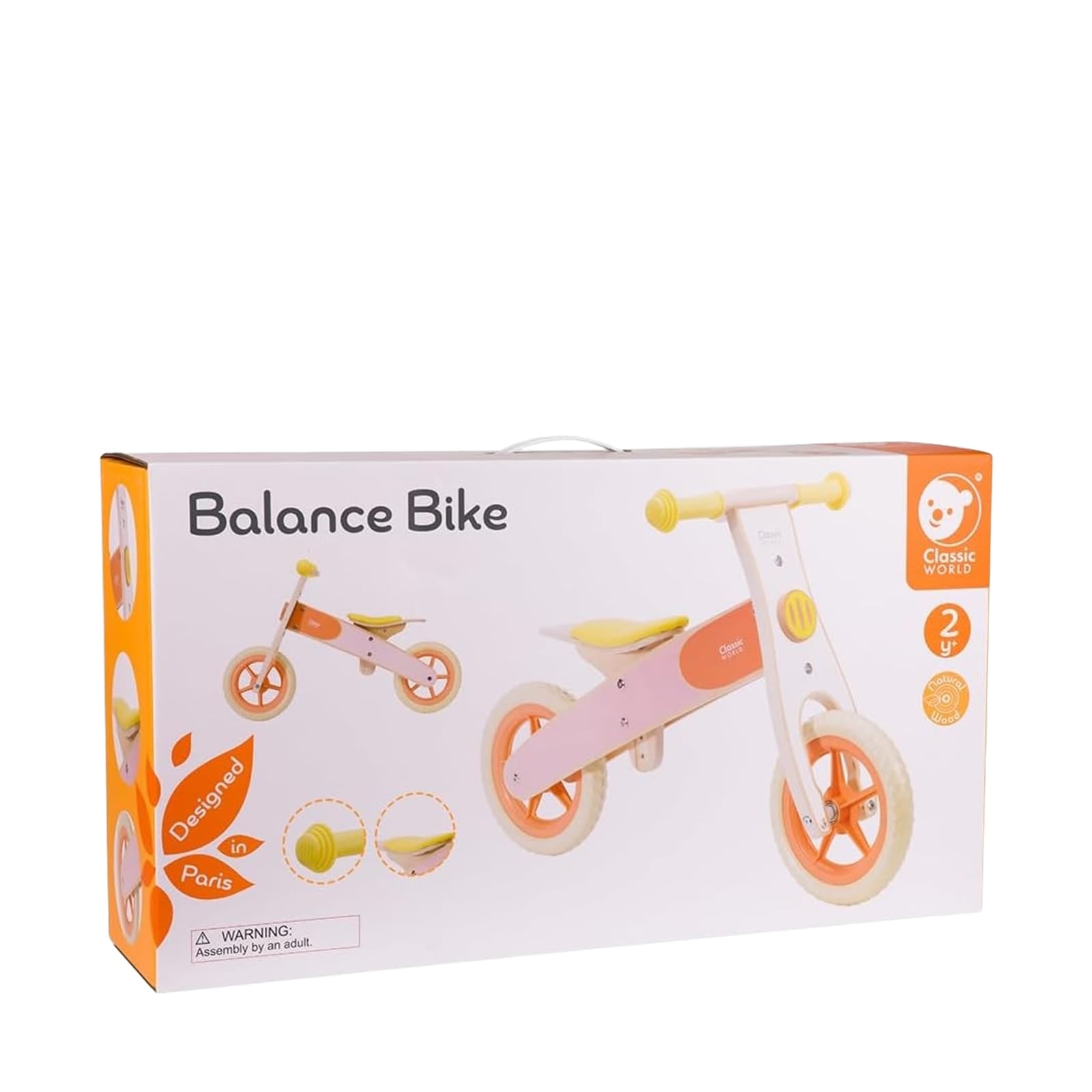 Wooden Balance Bike – Pink Orange