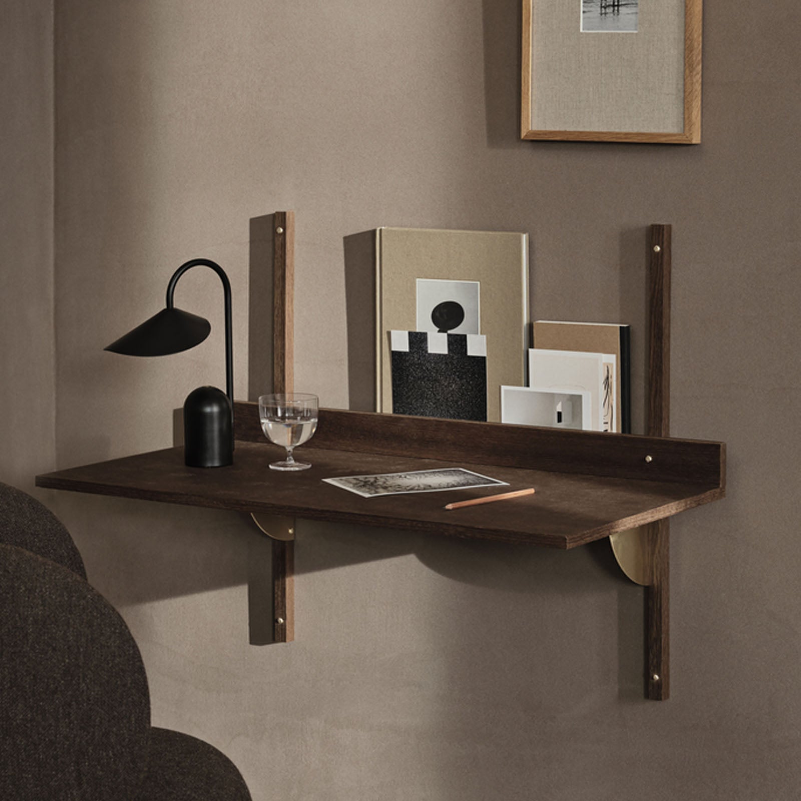 Sector Desk – Smoked Oak/Brass