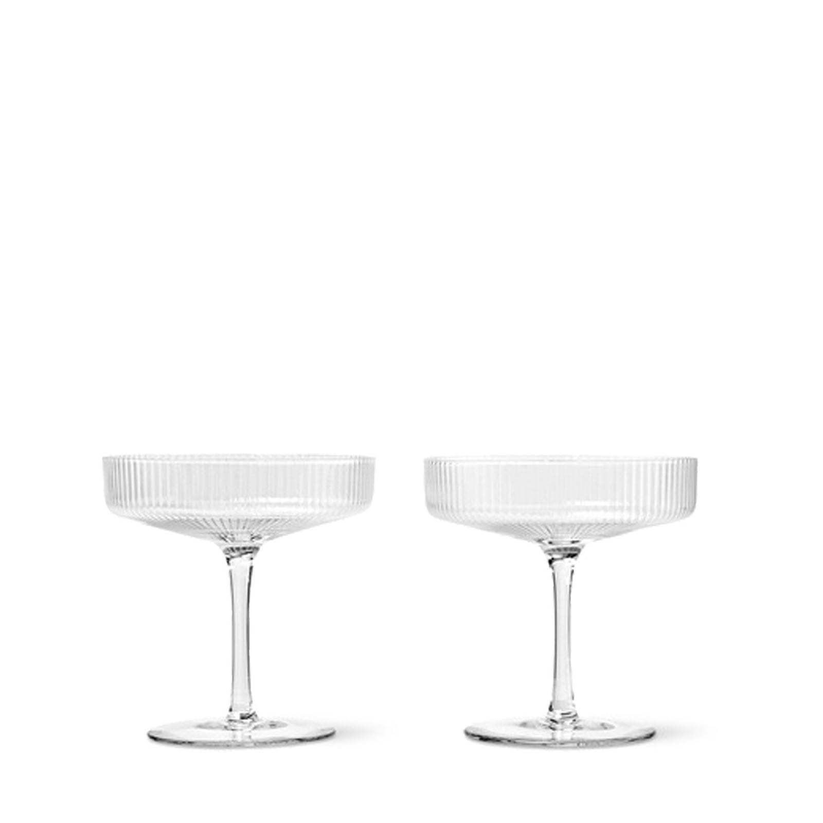 Ripple Champagne Saucers – Set of 2 – Clear