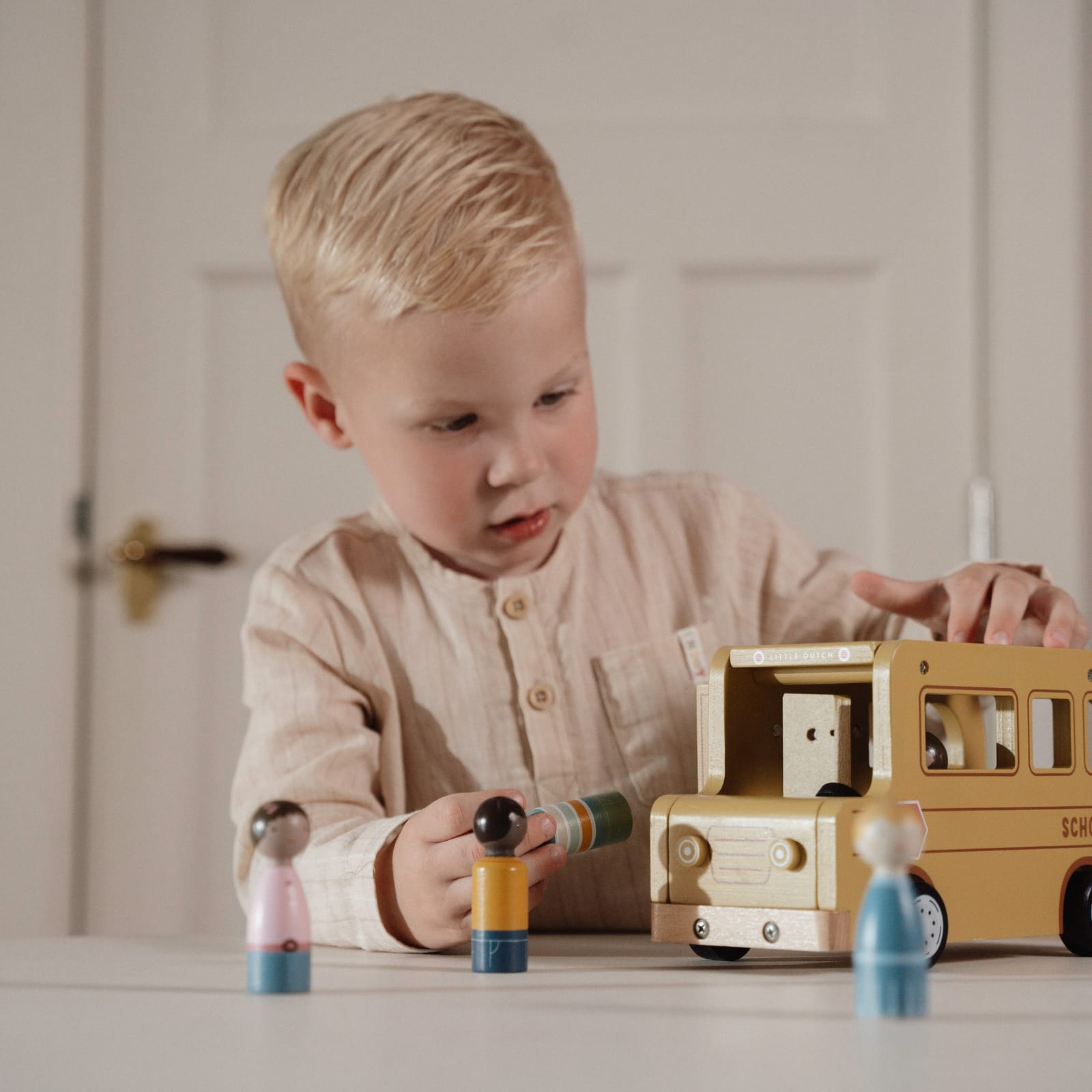 Wooden School Bus with Figures