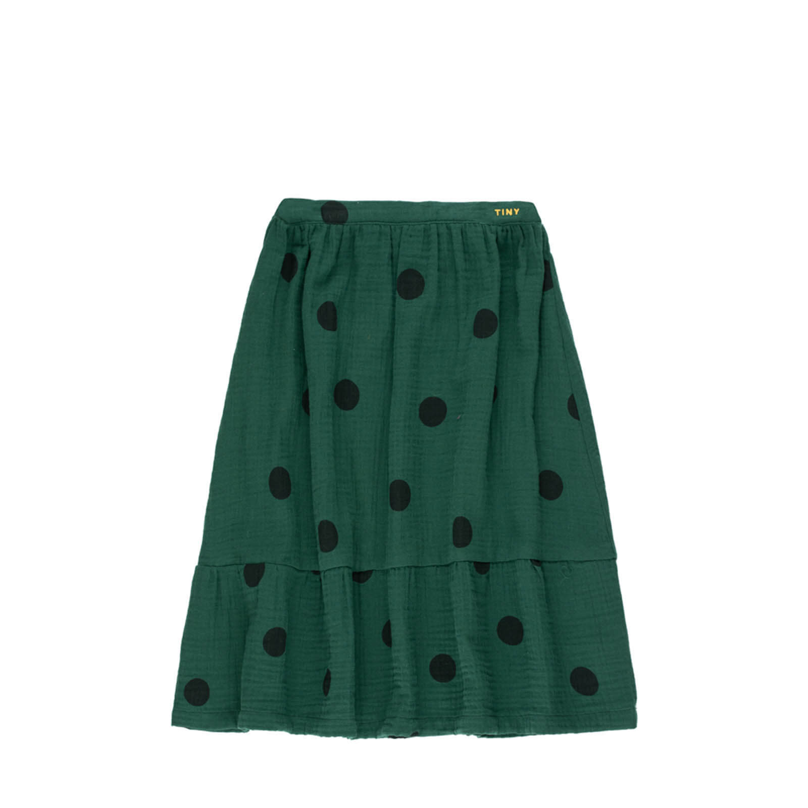 “Big Dots” Long Skirt Dark Green / Black