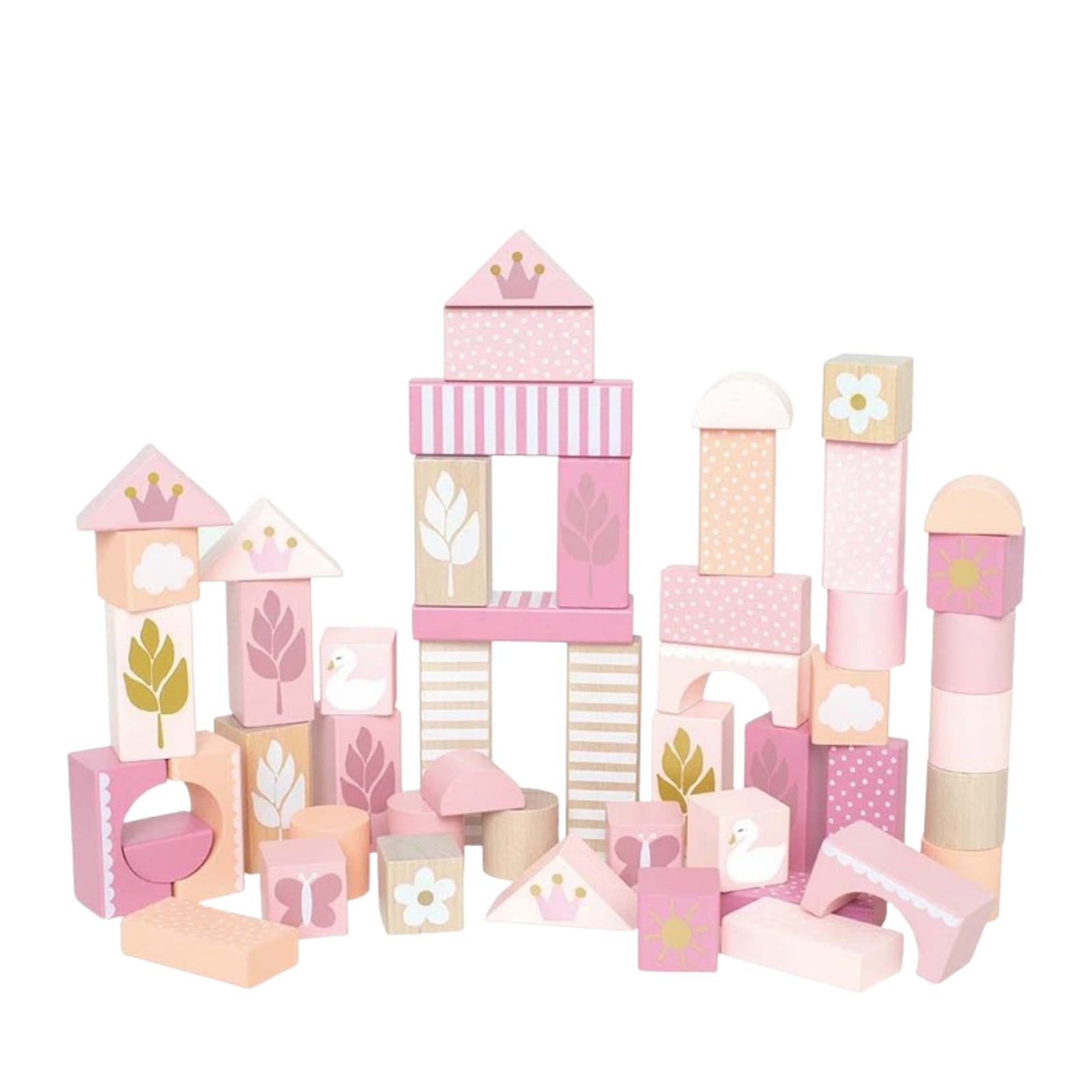 47 Wooden Building Blocks – Pink