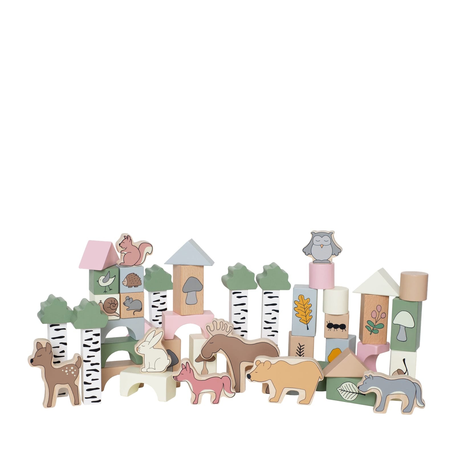 50 Wooden Building Blocks – Forest