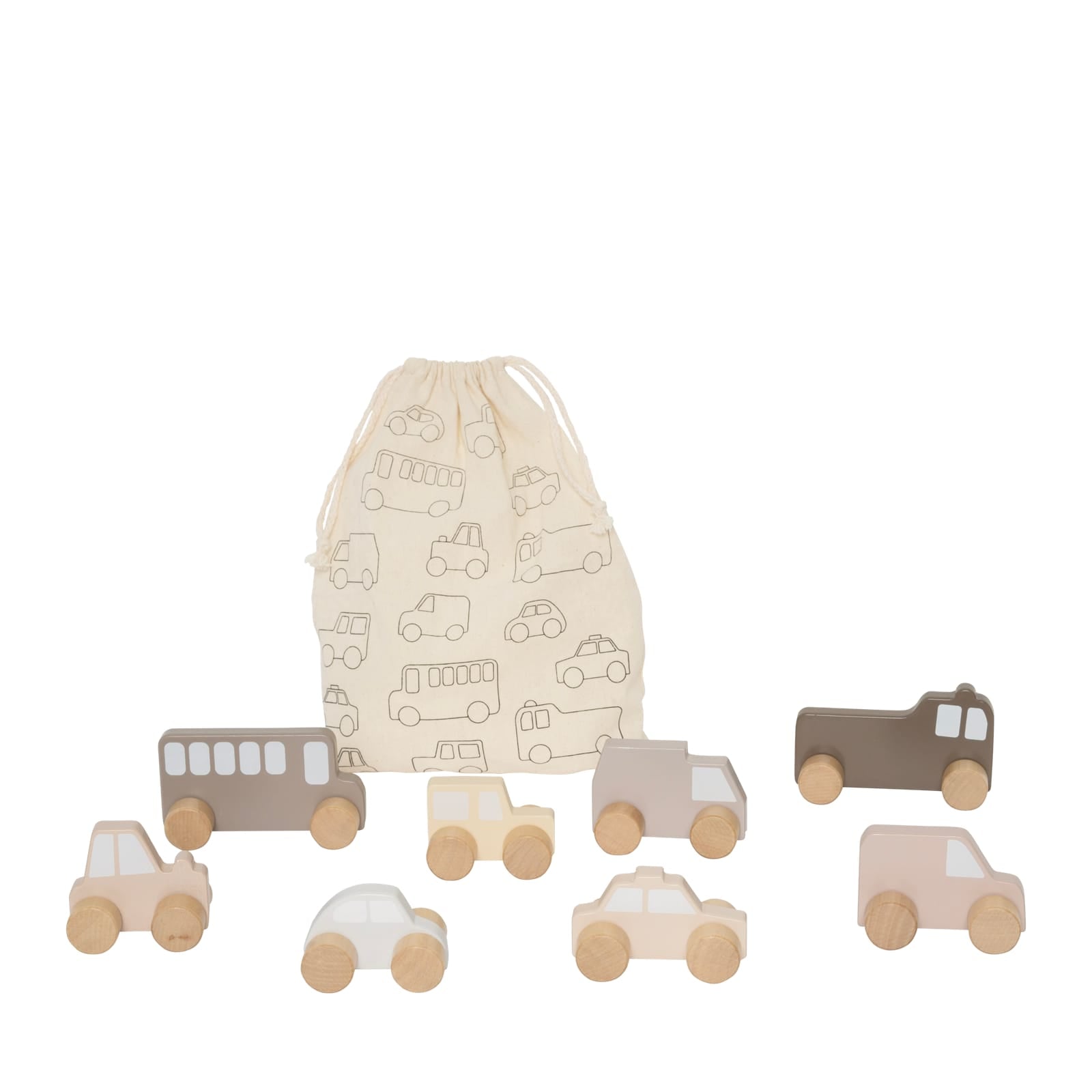 My First Wooden Cars In Bag – Nature