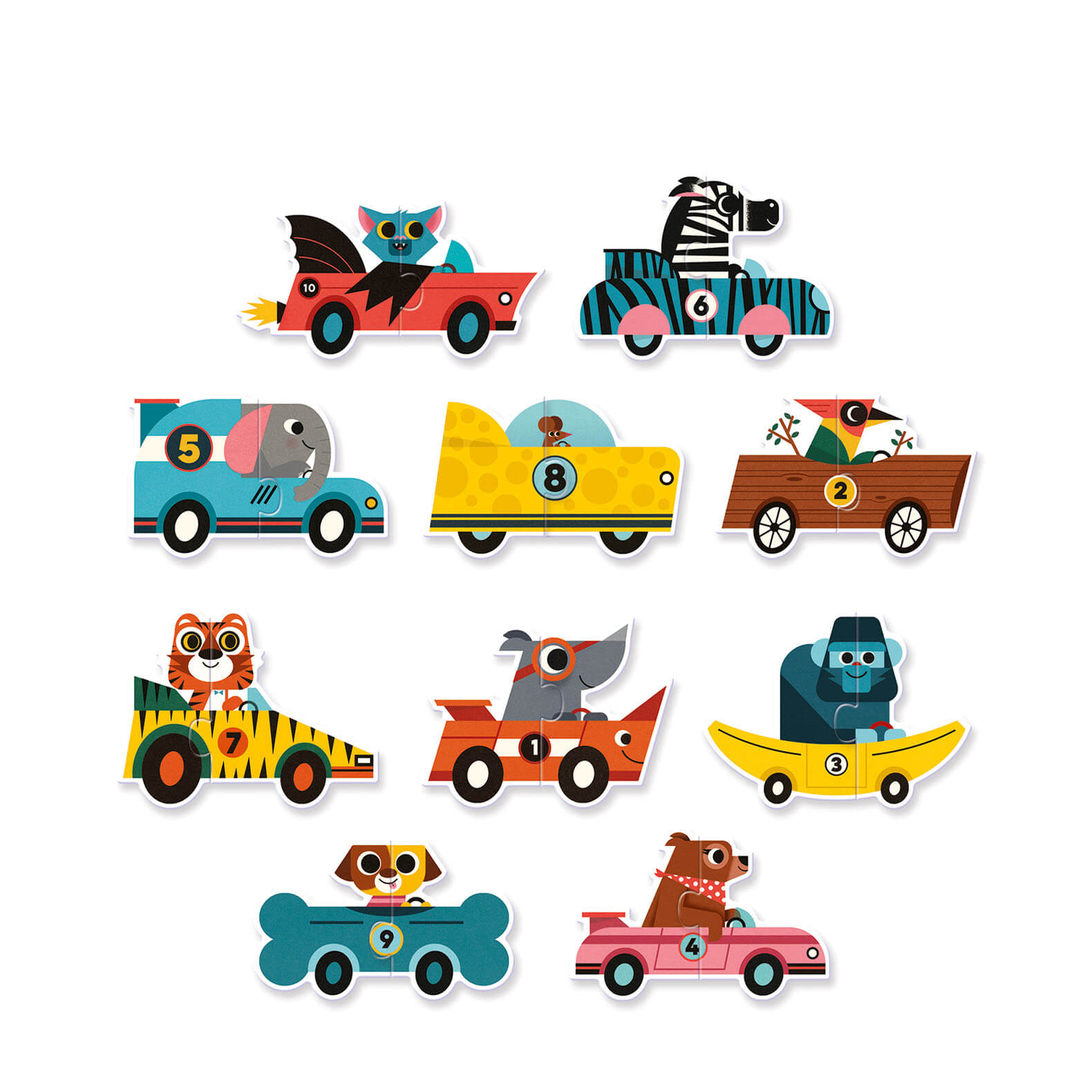 10 Duo Puzzles – Racing Cars