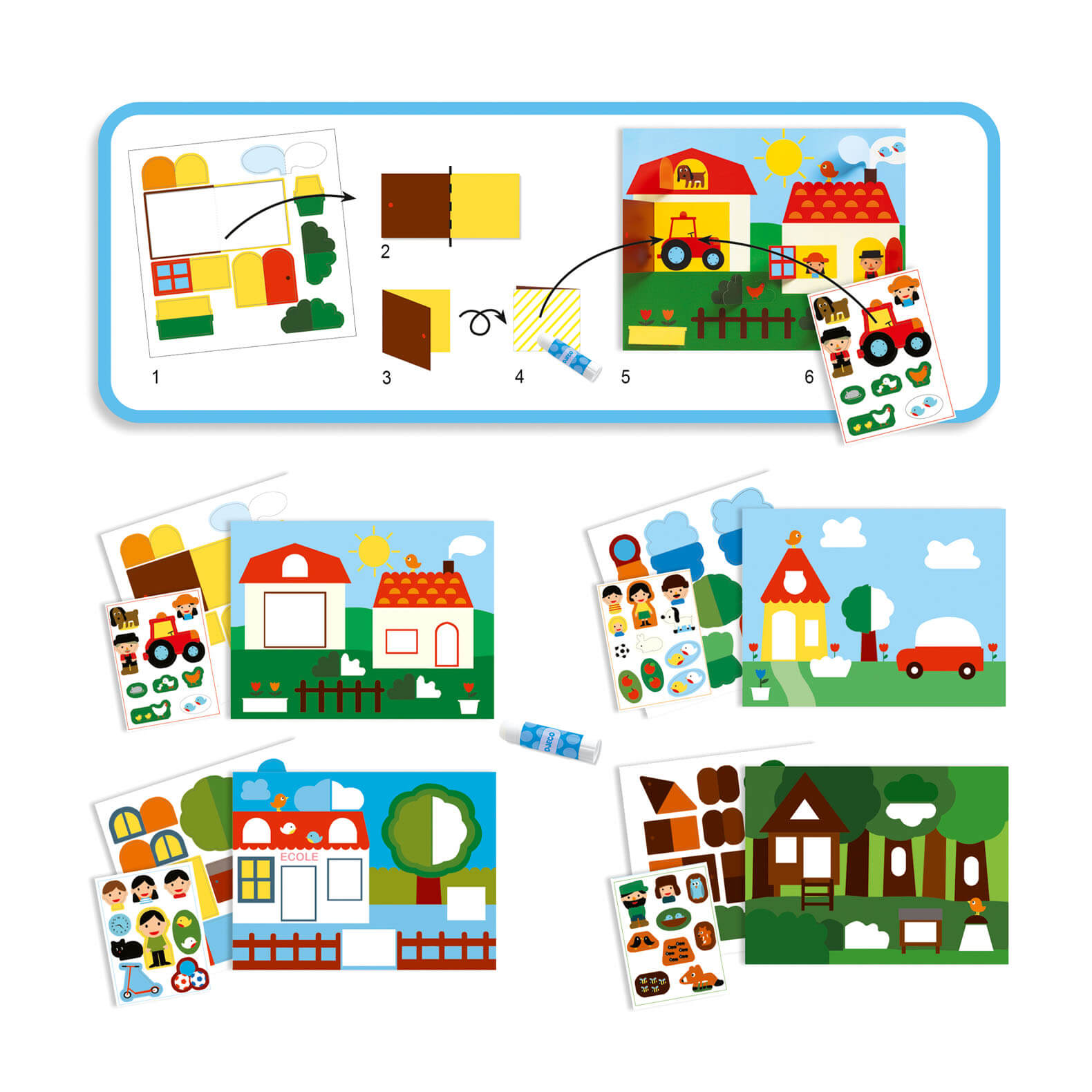 Collage Craft Set – Hide and Seek Farm