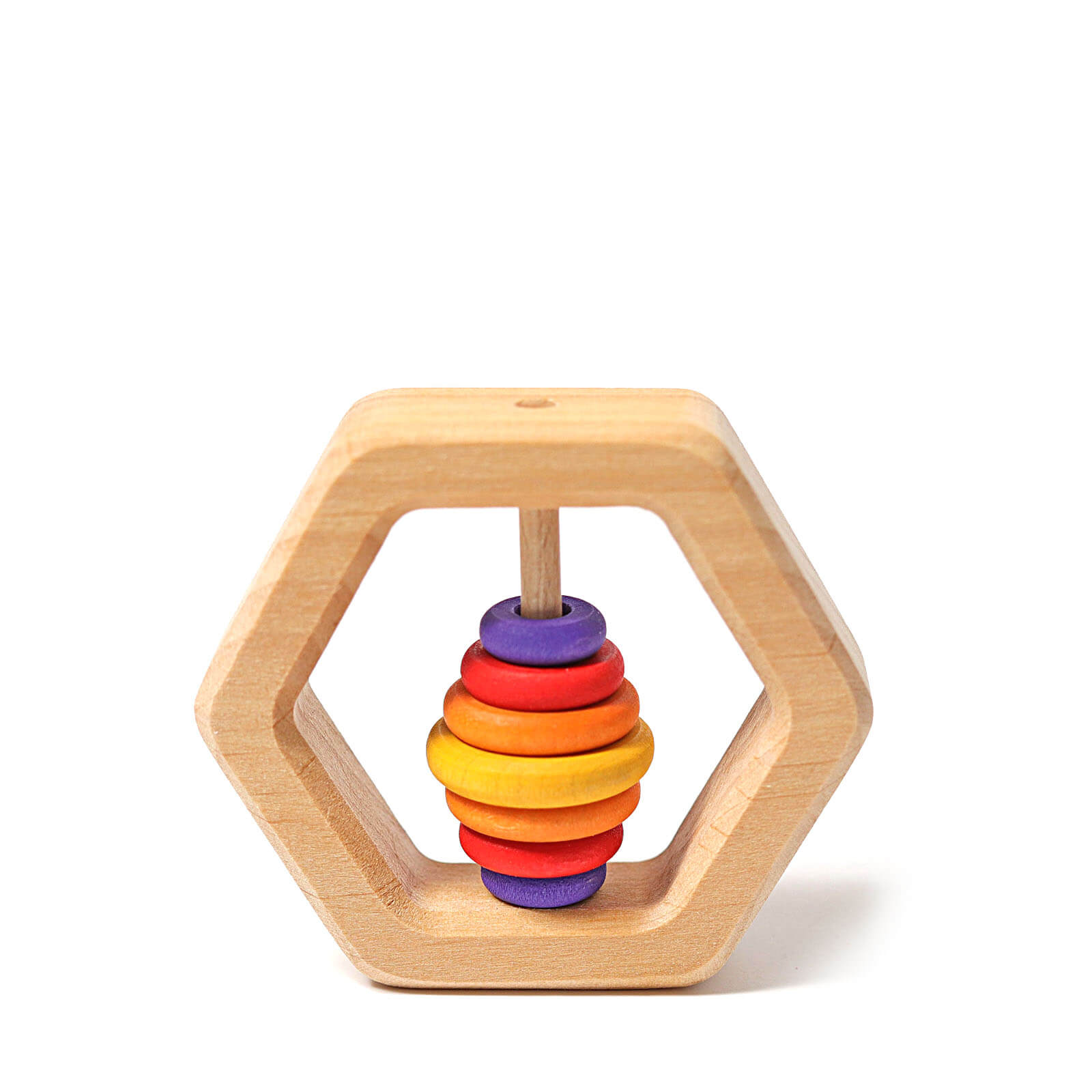 Wooden Rattle – Hexagonal