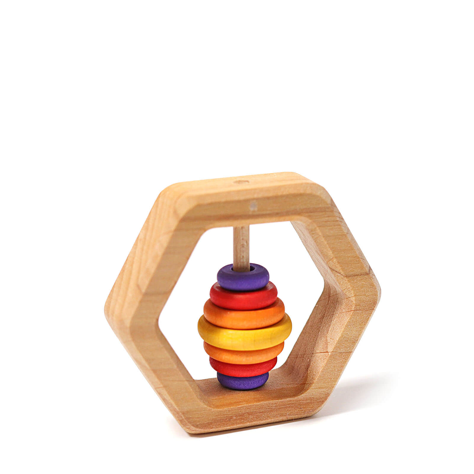 Wooden Rattle – Hexagonal