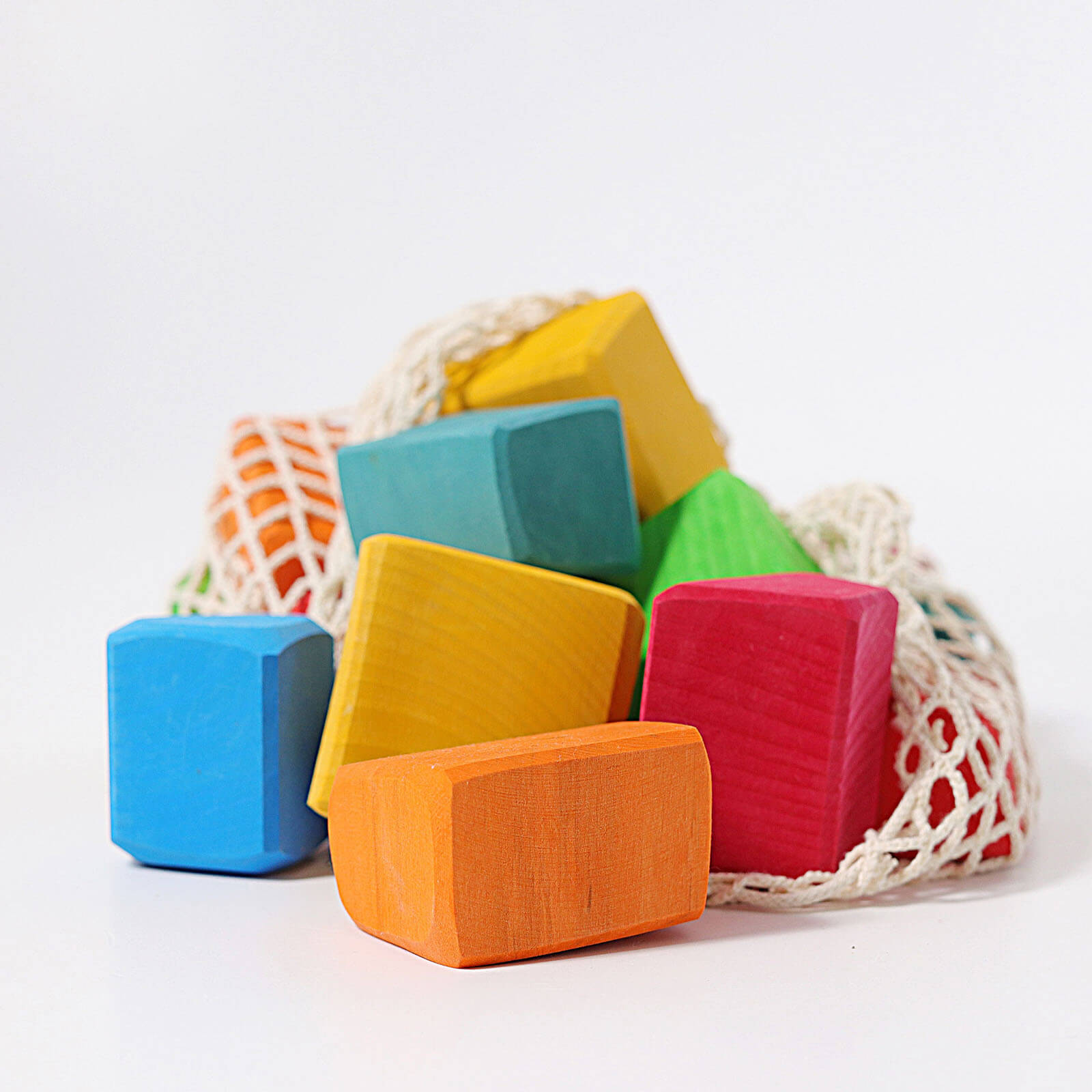 Wooden Coloured Waldorf Building Blocks