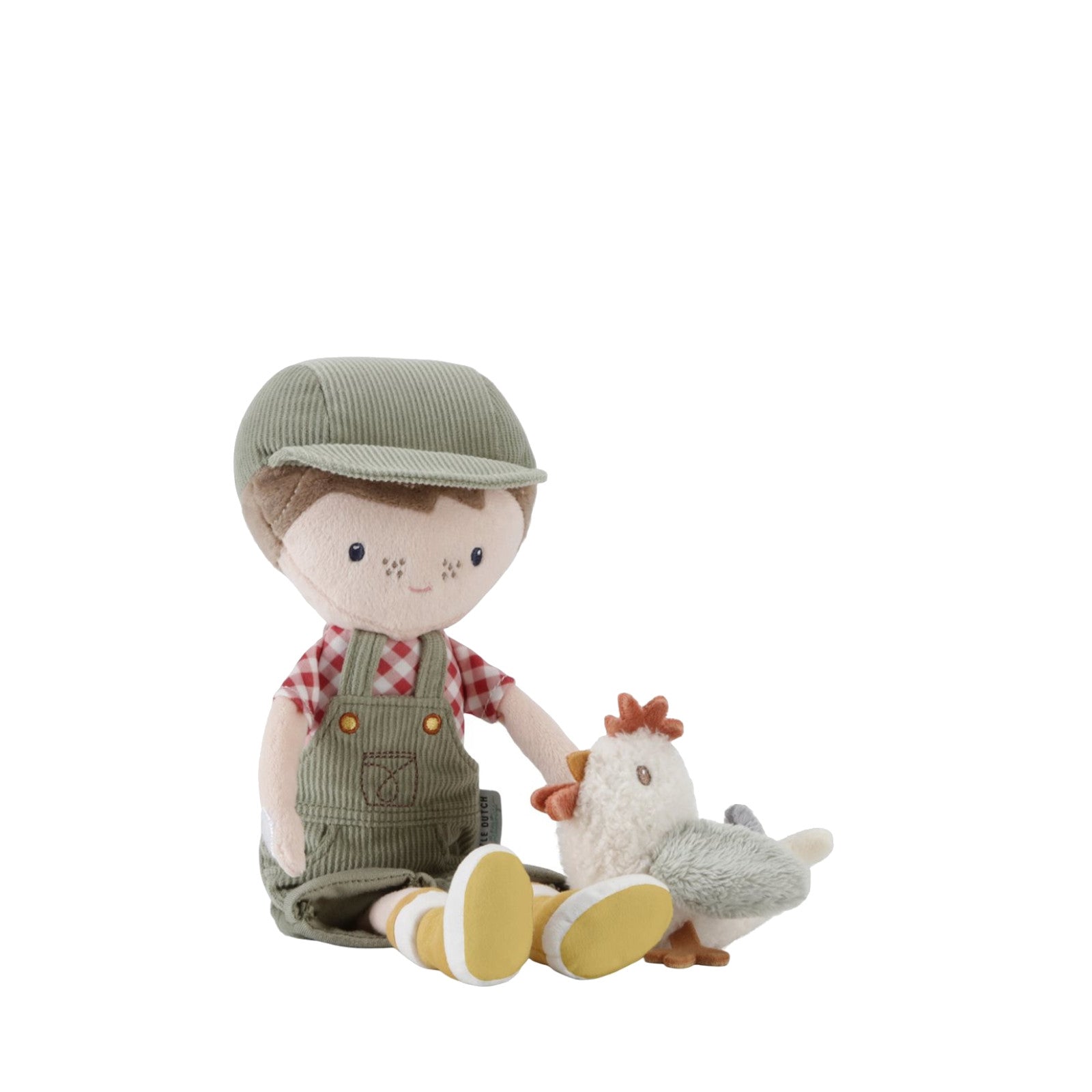 Cuddle Doll Farmer Jim With Chicken 35 cm