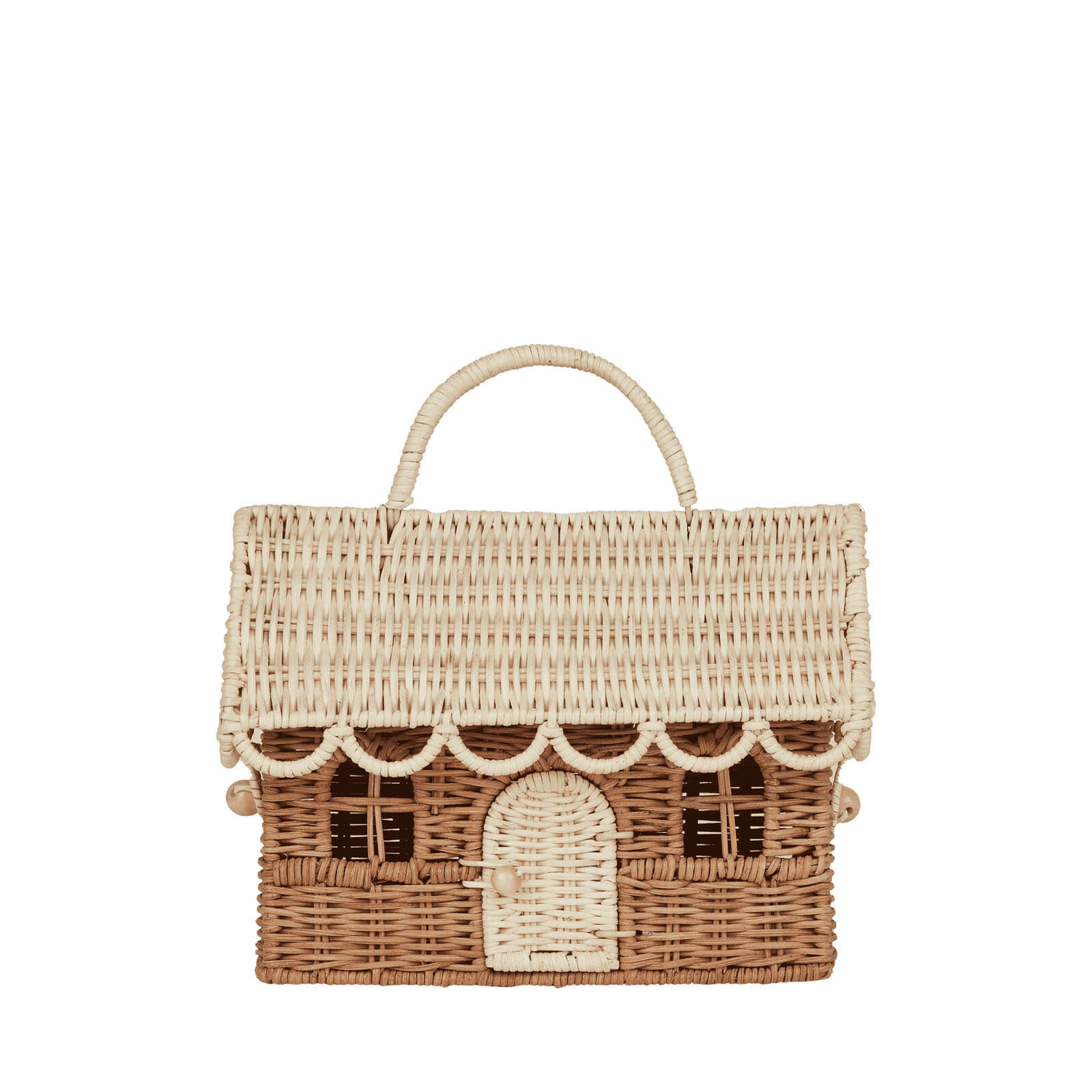 Rattan Gingerbread Casa Clutch – Natural and Straw