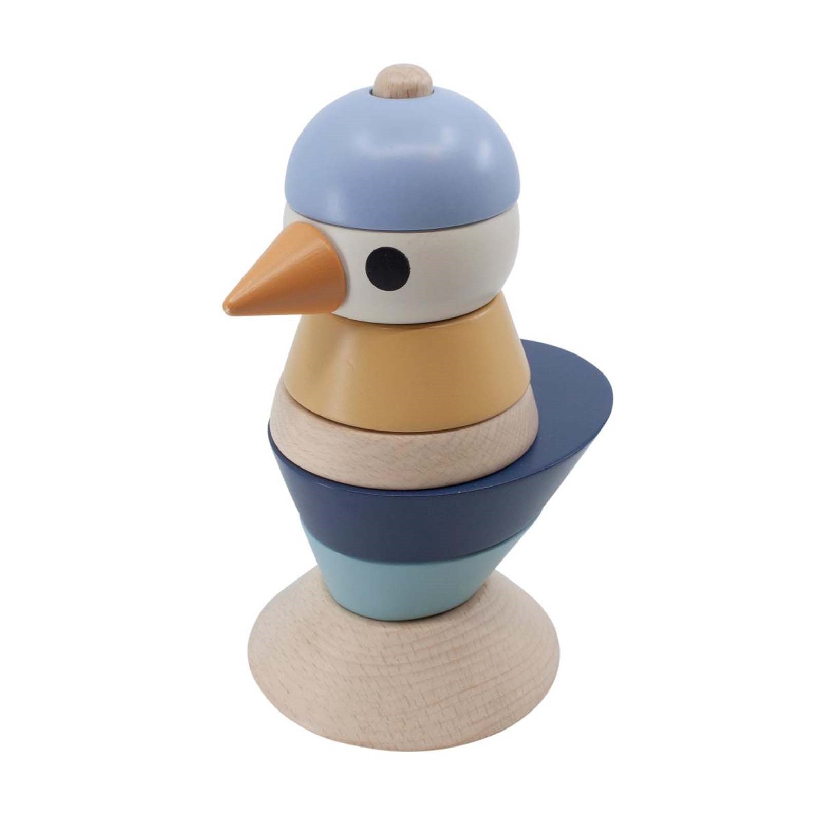 Wooden Stacking Bird Denim Blue